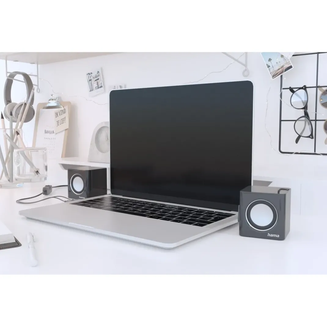 Notebook-Lautsprecher "Sonic Mobil 185", Schwarz/Silber