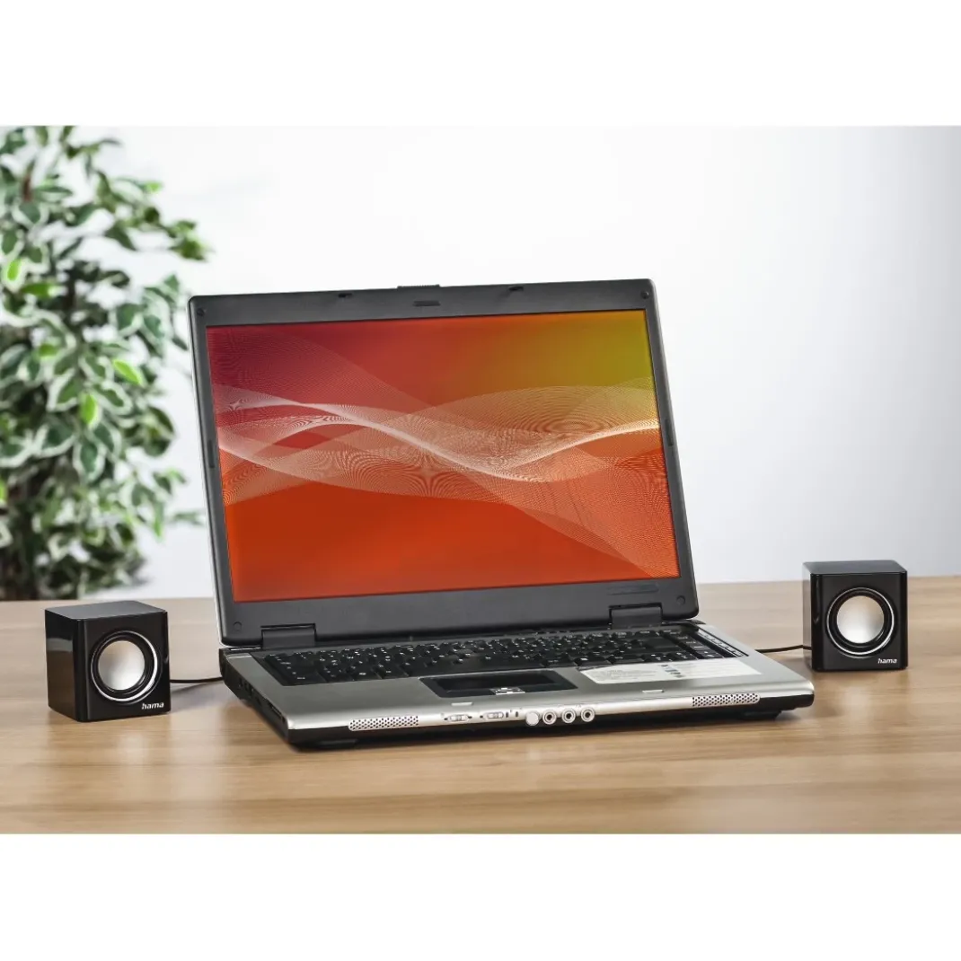 Notebook-Lautsprecher "Sonic Mobil 185", Schwarz/Silber