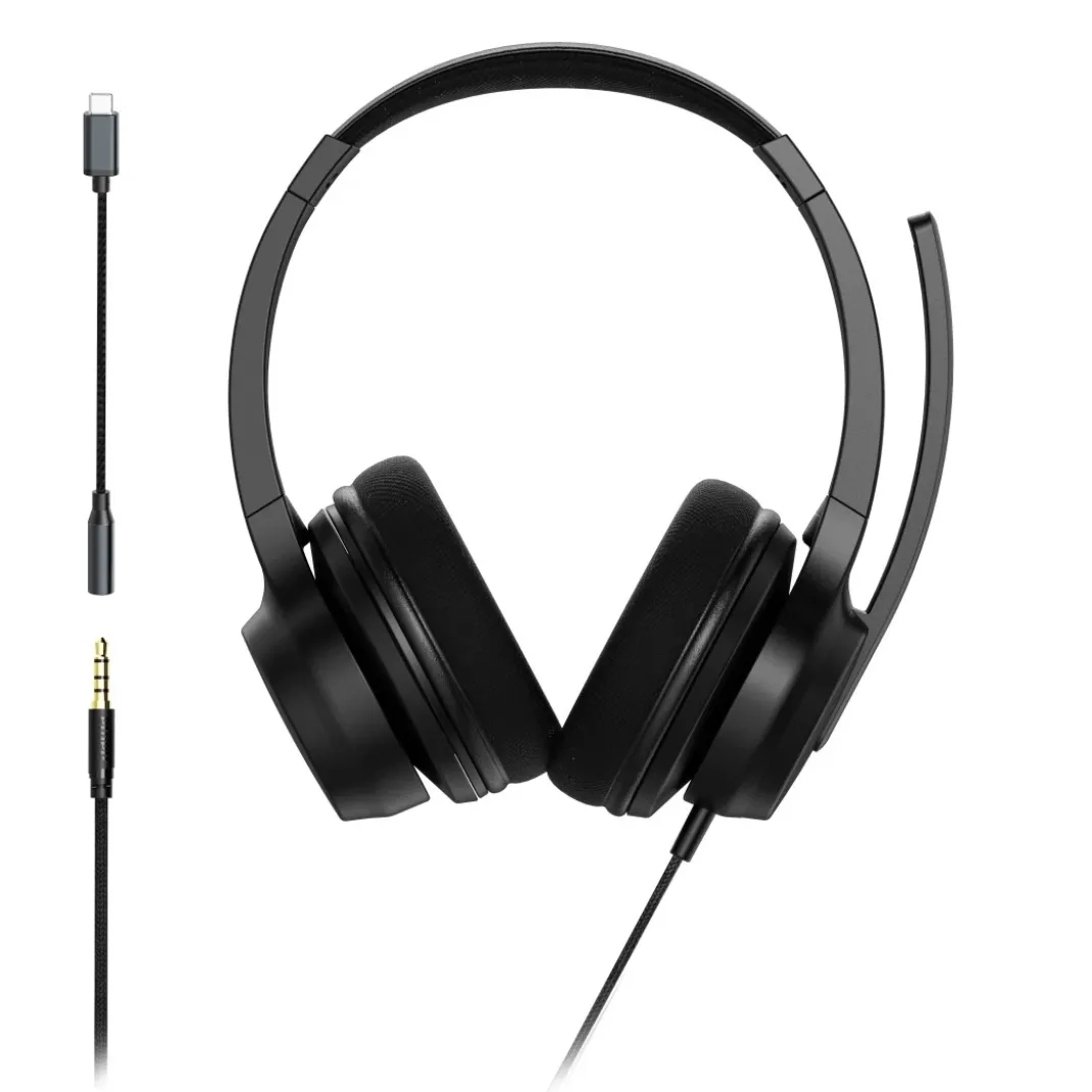 Office-Headset "CHS-300" für PC, Business-Kopfhörer mit Kabel und Mikrofon