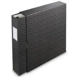 Ordner mit 4-D-Ring-Mechanik, 70 mm Rückenbreite, mit Schuber, Schwarz/Grau