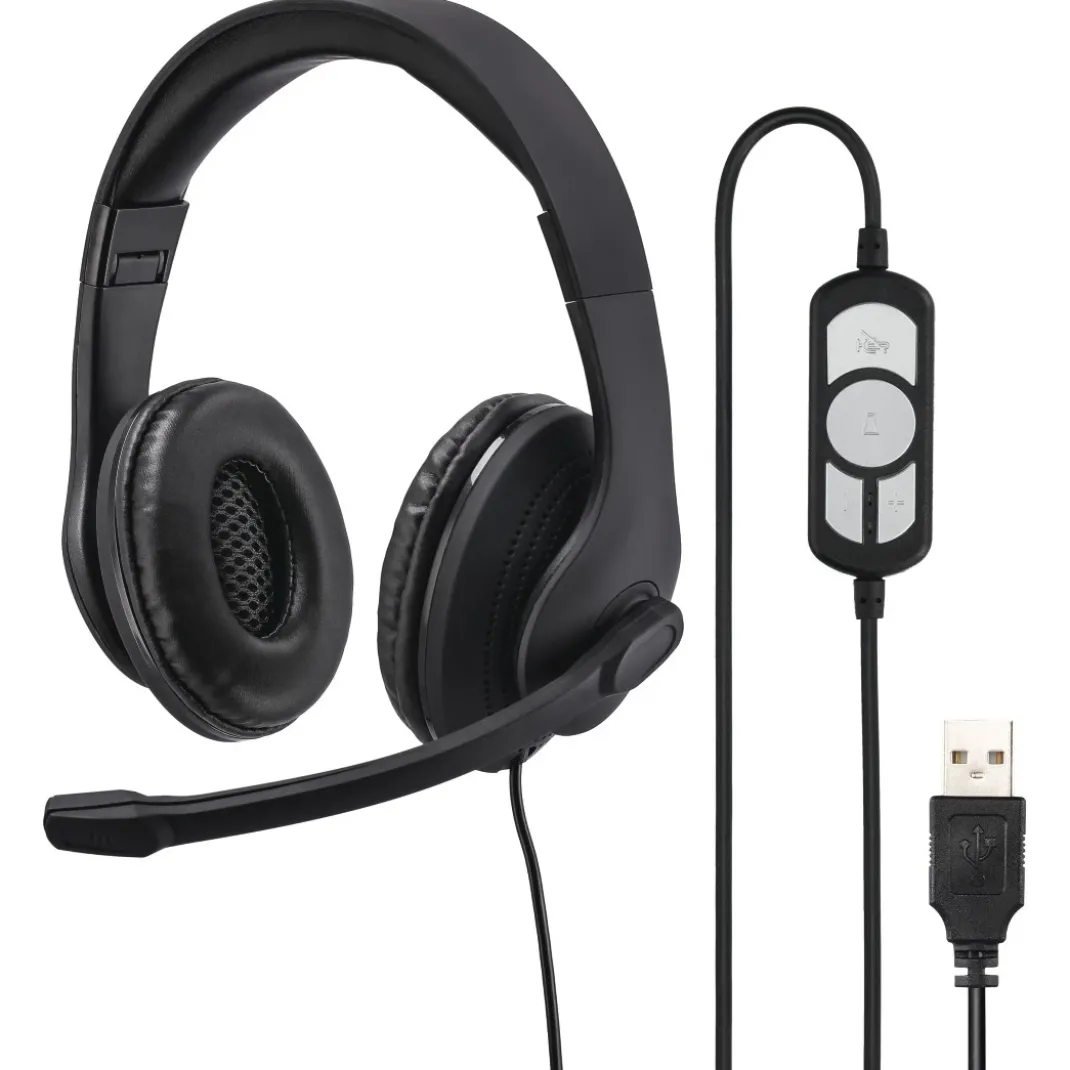 PC-Office-Headset "HS-USB300", Stereo, Schwarz