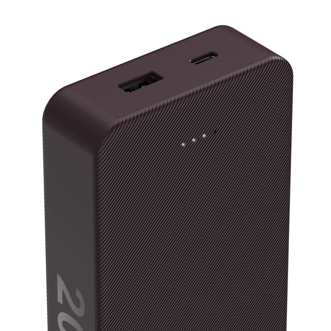 Power Pack "Colour 20", 20000mAh, 2 Ausgänge: USB-C, USB-A, Pflaume