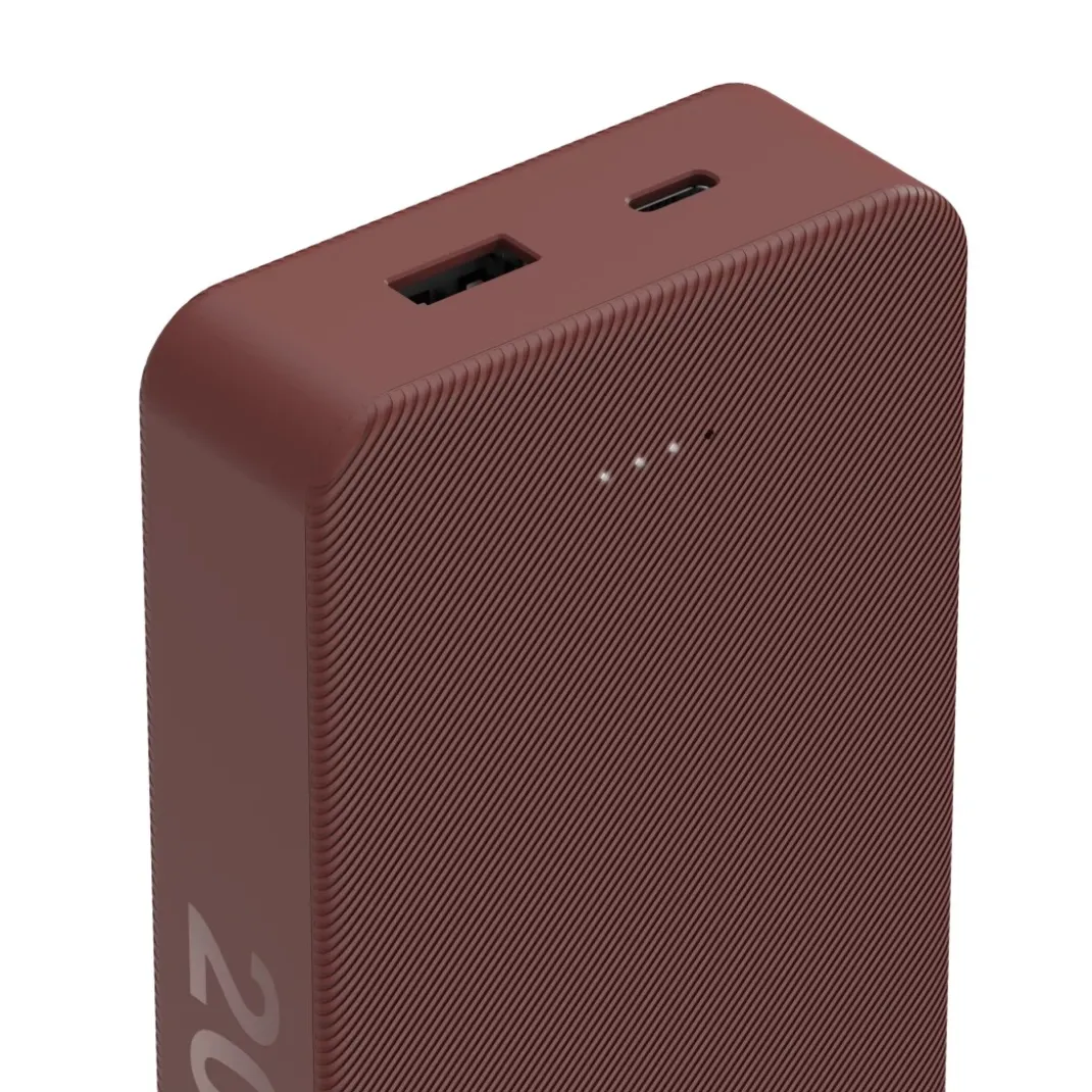 Power Pack "Colour 20", 20000mAh, 2 Ausgänge: USB-C, USB-A, Rot