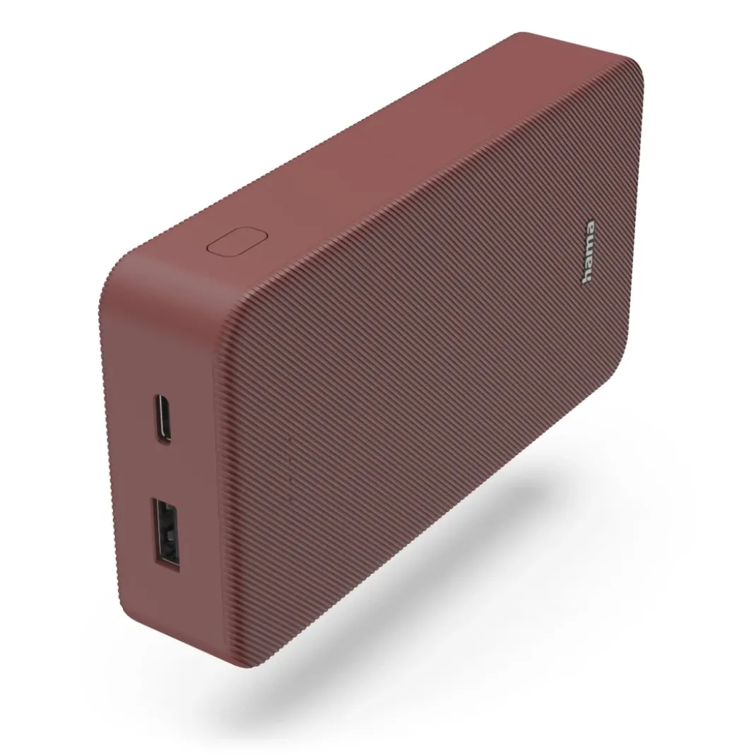 Power Pack "Colour 20", 20000mAh, 2 Ausgänge: USB-C, USB-A, Rot