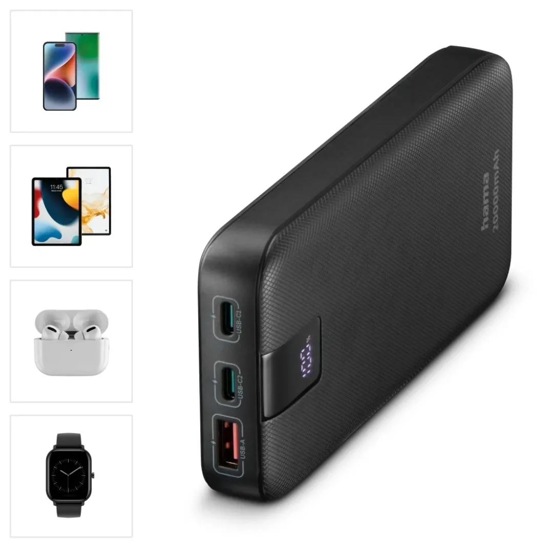 Power Pack "Performance 10", 10000mAh, 3 Ausgänge: USB-C, 2x USB-A, Anthr.
