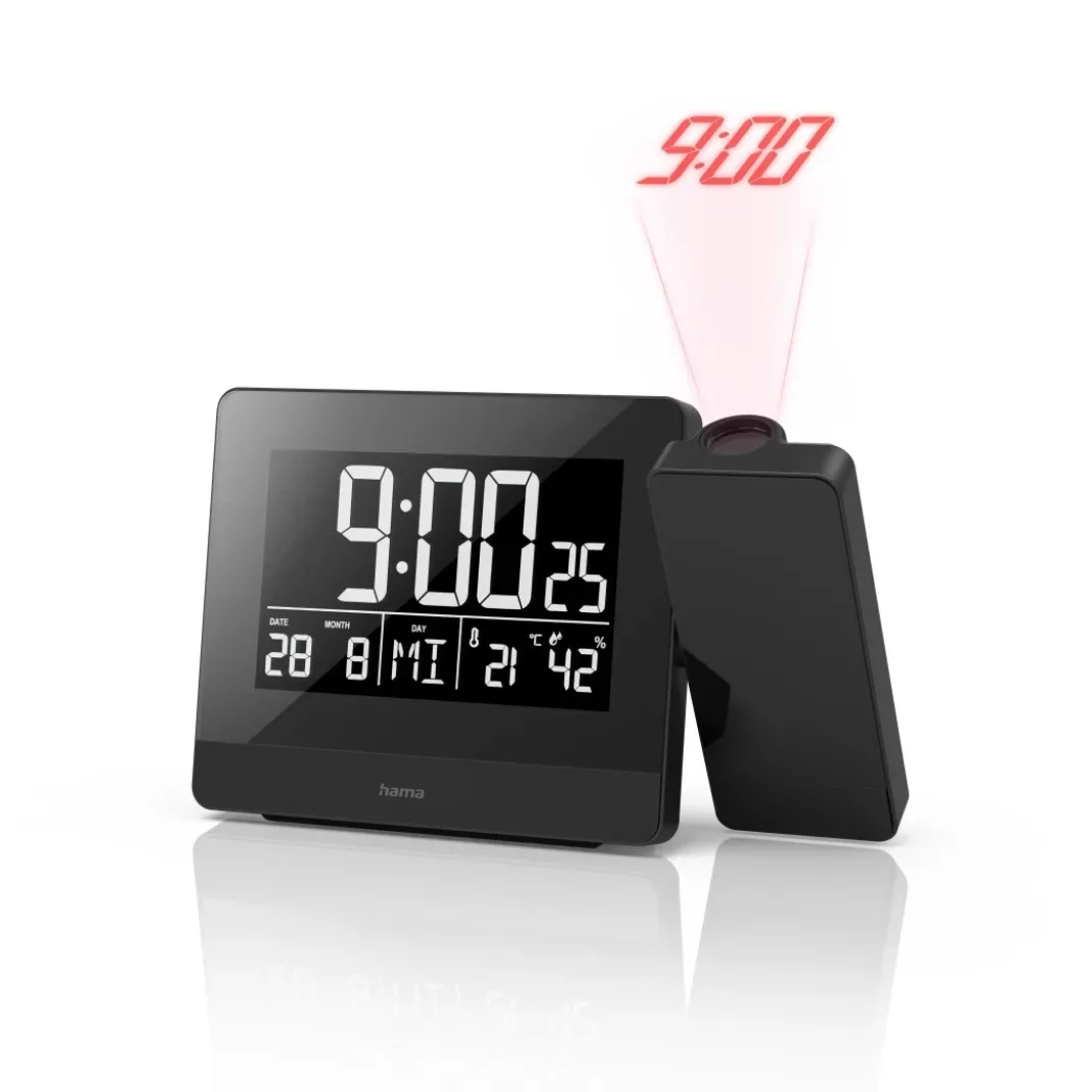 Projektionswecker "Plus Charge", Schwarz