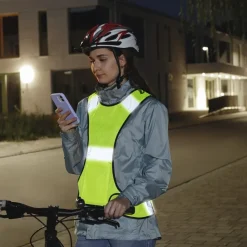 Reflektierende Laufweste f. Jogger, mit Tasche, größenverstellbar, Neongelb