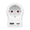 Reiseadapter, "EU to UK", 1x USB-A, 1x USB-C (PD), 20 W