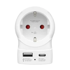 Reiseadapter, "EU to UK", 1x USB-A, 1x USB-C (PD), 20 W
