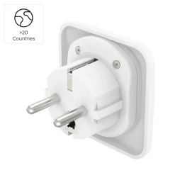 Reiseadapter Typ E und F, 3-polig, universal, Welt nach Europa, Weiß