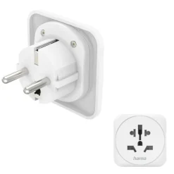Reiseadapter Typ E und F, 3-polig, universal, Welt nach Europa, Weiß