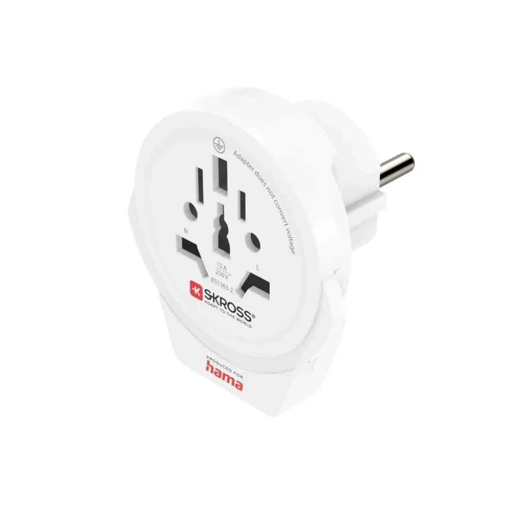 Reiseadapter "World to Europe USB", für 2- und 3-polige Geräte, 1x USB