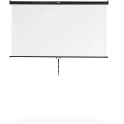 Rollo-Leinwand, 175 x 175 cm, mobil, für Decken- oder Wandmontage, Weiß