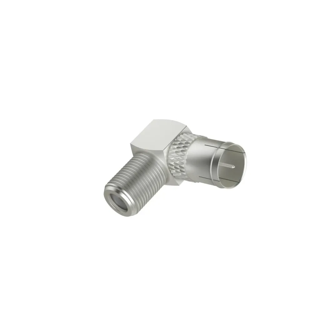 SAT-Adapter, Quick-F-Stecker - F-Kupplung, 90°