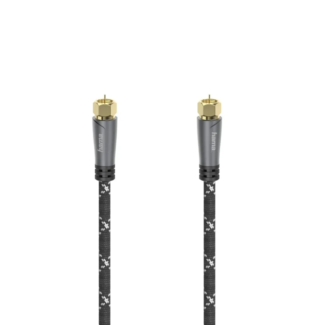 SAT-Anschlusskabel, F-Stecker - F-Stecker, Metall, vergoldet, 3,0 m, 120 dB