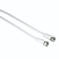 SAT-Anschlusskabel, F-Stecker - F-Stecker, 1,5 m, 75 dB, Weiß