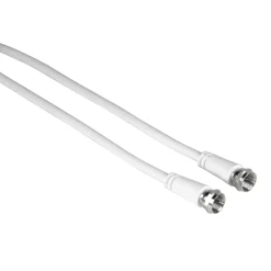 SAT-Anschlusskabel, F-Stecker - F-Stecker, 10 m, 75 dB, Weiß