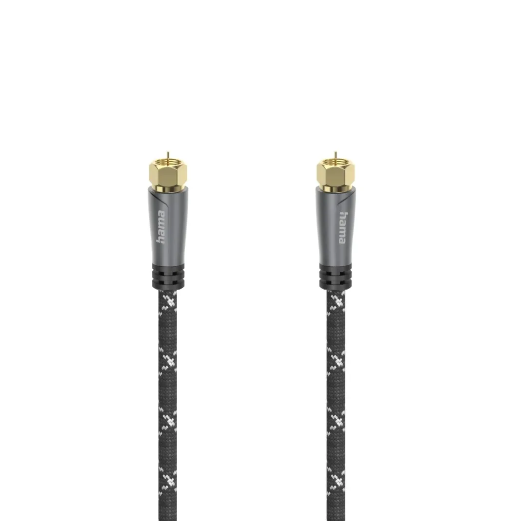 SAT-Anschlusskabel, F-Stecker - F-Stecker, Metall, vergoldet, 1,5 m, 120 dB