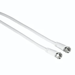 SAT-Anschlusskabel, F-Stecker - F-Stecker, 3 m, 75 dB, Weiß