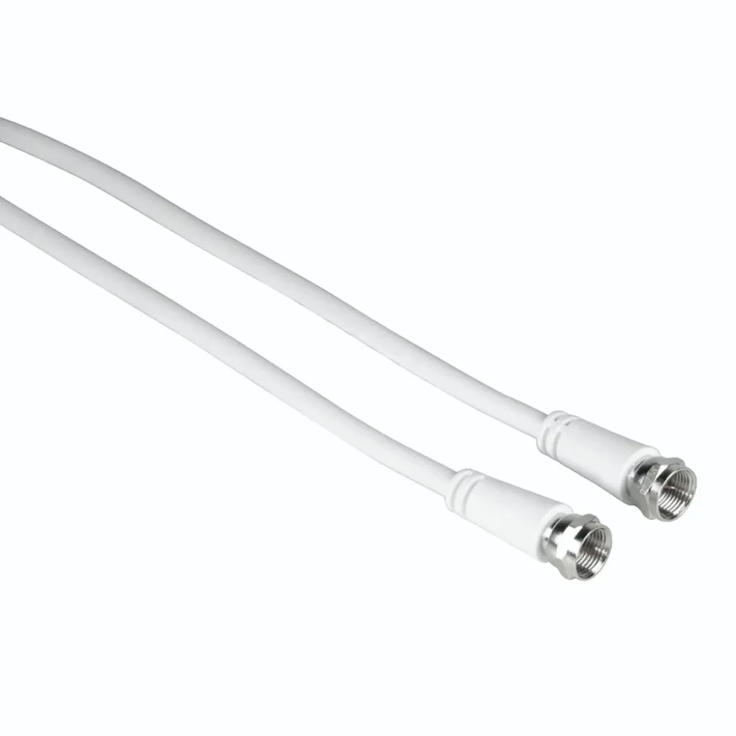 SAT-Anschlusskabel, F-Stecker - F-Stecker, 3 m, 75 dB, Weiß