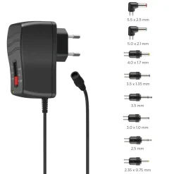 Schaltnetzteil universal, einstellbar, 1000mA, 12W, max. 12V, 8 Adapter