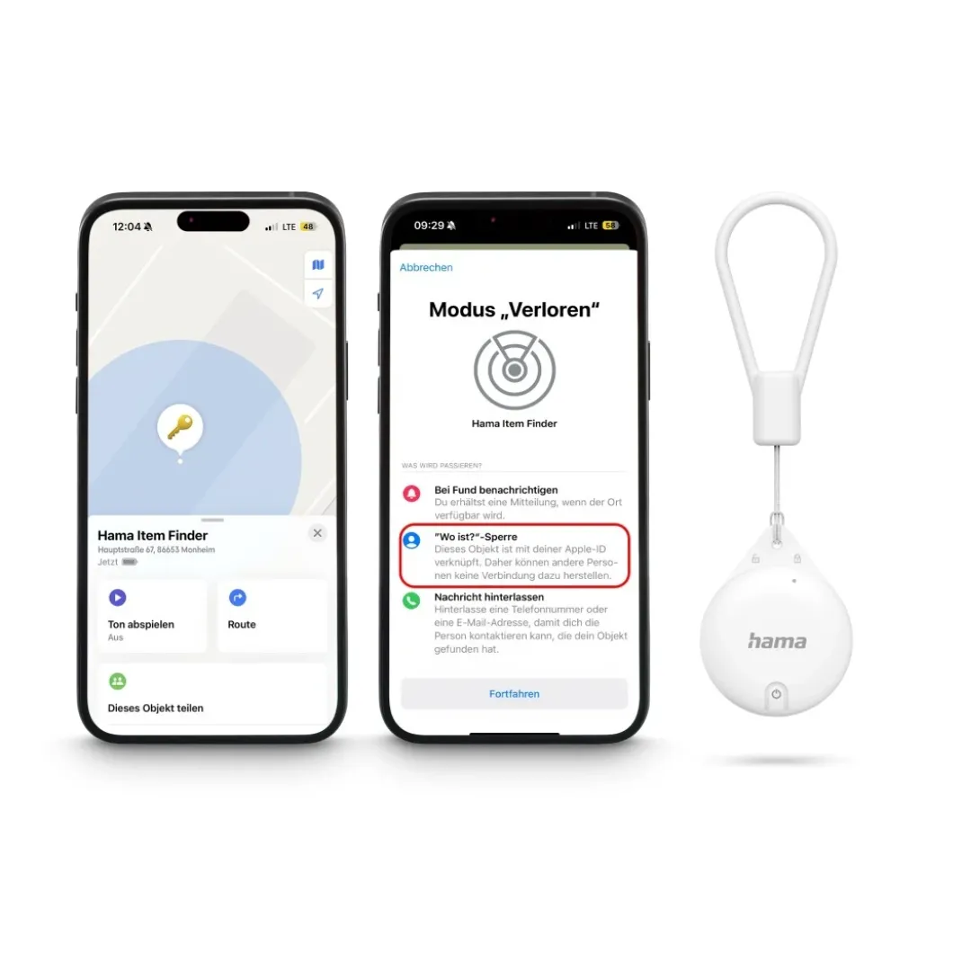 Schlüsselfinder, Item Finder für Apple "Wo ist"-App, Bluetooth®, Weiß