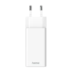 Schnellladegerät + Kabel, 2x USB-C, PD/QC, Mini-Ladegerät, 35W, 1 m, Weiß