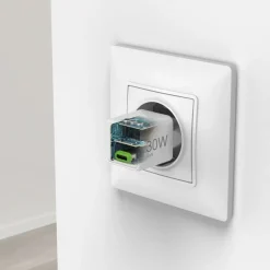 Schnellladegerät, GaN, USB-C, Super-Mini-Charger, PD, 30 W, Weiß