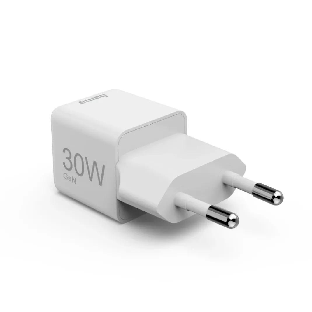 Schnellladegerät, GaN, USB-C, Super-Mini-Charger, PD, 30 W, Weiß