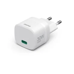 Schnellladegerät, GaN, USB-C, PD/Qualcomm®, Zero Standby, 30 W, Weiß