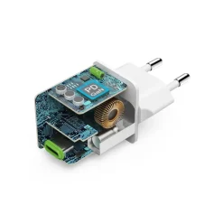 Schnellladegerät, GaN, USB-C, Super-Mini-Charger, PD, 45 W, Weiß