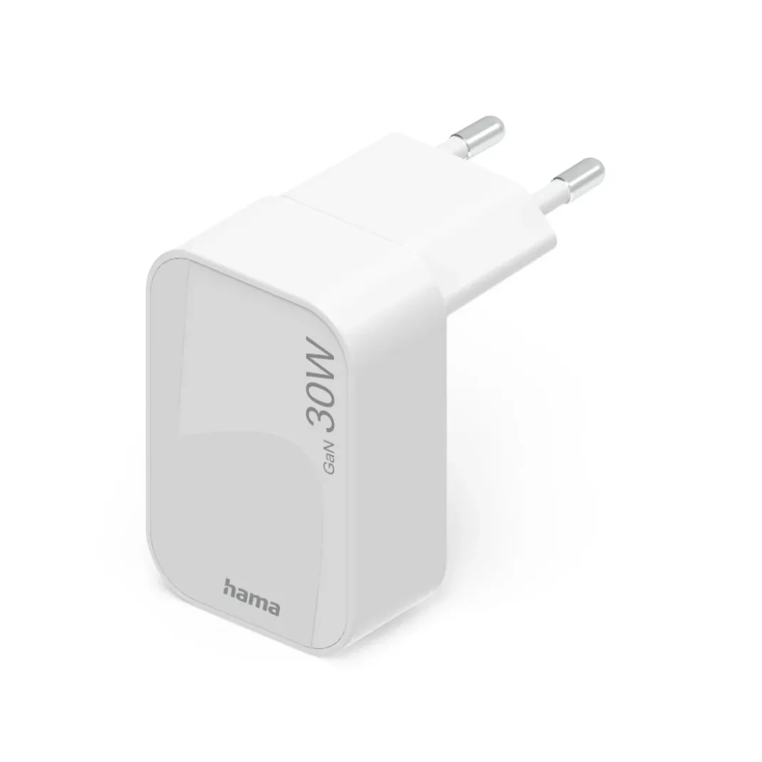 Schnellladegerät, GaN, 1x USB-C, faltbares Mini-Ladegerät, PD, 30 W, Weiß