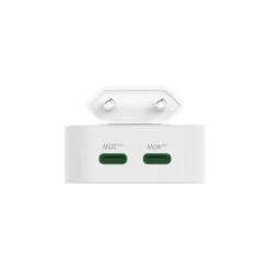 Schnellladegerät, GaN, 2x USB-C, faltbares Mini-Ladegerät, PD, 40 W, Weiß