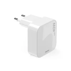 Schnellladegerät, GaN, 2x USB-C, faltbares Mini-Ladegerät, PD, 40 W, Weiß