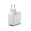 Schnellladegerät, GaN, 2x USB-C, ausziehbares Ladekabel, PD, 30 W, Weiß