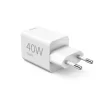 Schnellladegerät, GaN, 2x USB-C, Super-Mini-Ladegerät, PD, 40 W, Weiß