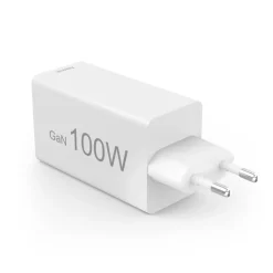 Schnellladegerät, GaN, 2x USB-C, 1x USB-A, Mini-Ladegerät, PD, 100 W, Weiß