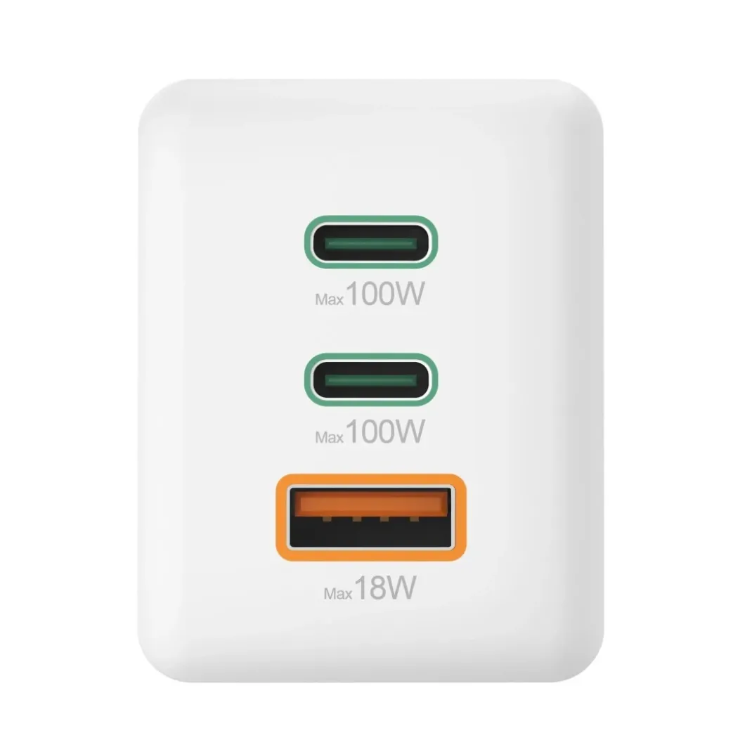 Schnellladegerät mit Ladekabel USB-C, für Laptop, PD, 100 W, 1,5 m, Weiß