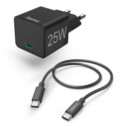 Schnellladegerät mit Ladekabel USB-C, Mini-Ladegerät, PD, 25 W, 1,5 m, SW