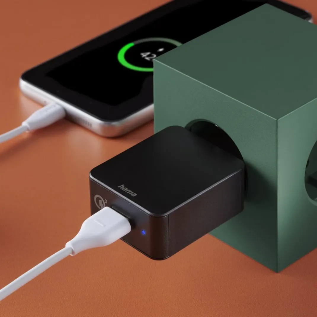 Schnellladegerät, USB-A, 19,5 W, Schwarz