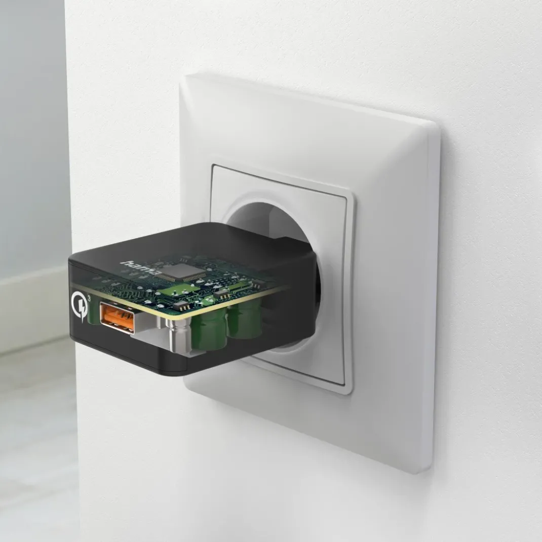 Schnellladegerät, USB-A, 19,5 W, Schwarz