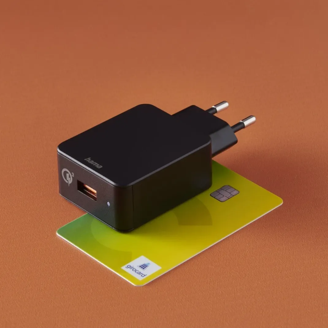 Schnellladegerät, USB-A, 19,5 W, Schwarz