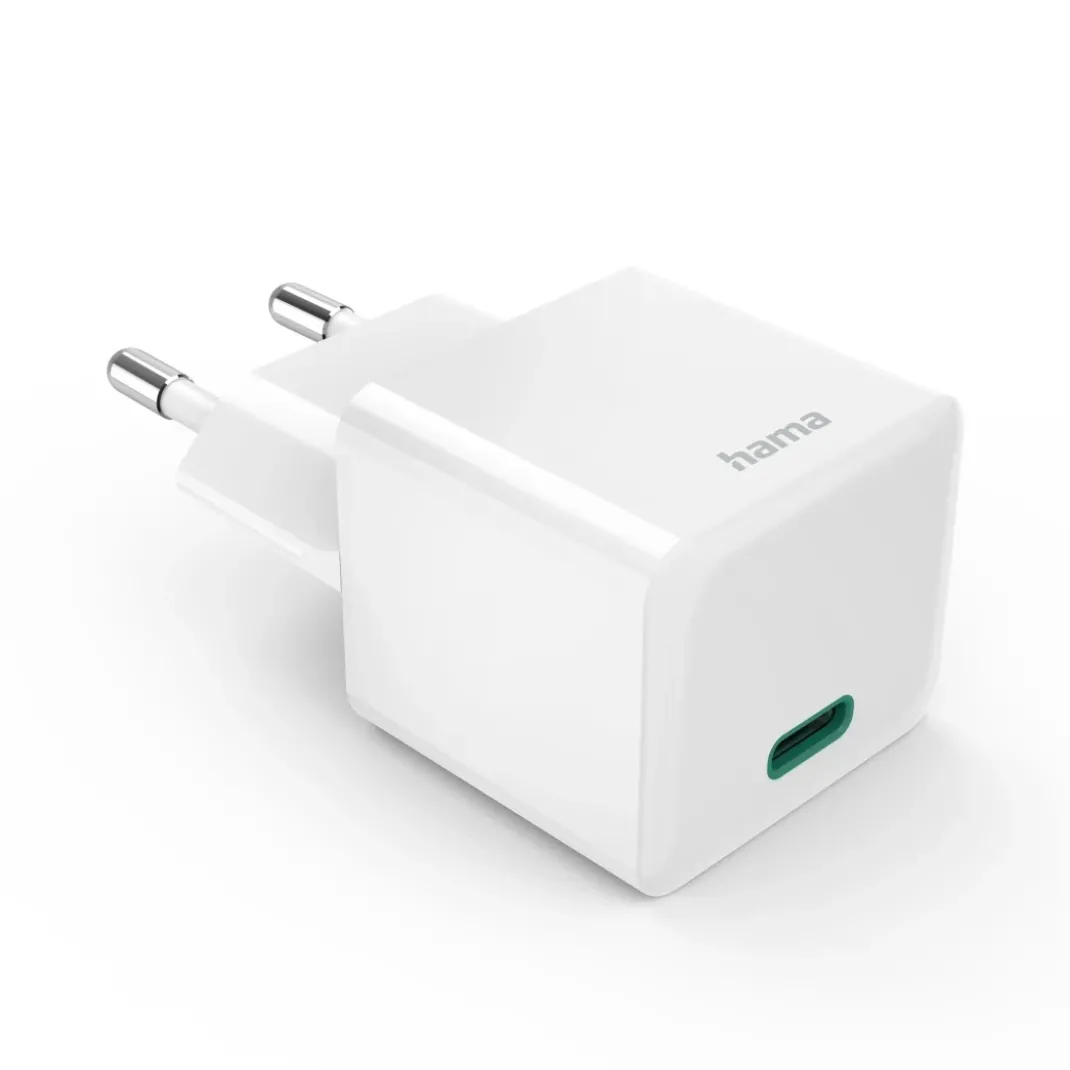 Schnellladegerät, USB-C, PD/Qualcomm®/GaN, Mini-Ladegerät, 30 W, Weiß