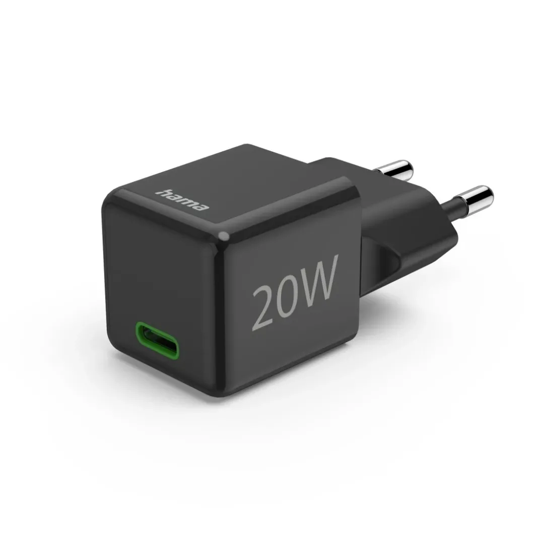 Schnellladegerät, USB-C, Super-Mini-Charger, PD, 20 W, Schwarz