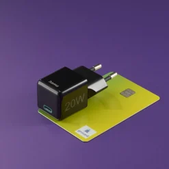 Schnellladegerät, USB-C, Super-Mini-Charger, PD, 20 W, Schwarz