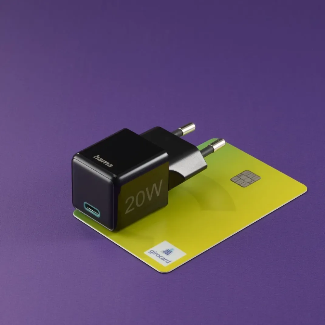 Schnellladegerät, USB-C, Super-Mini-Charger, PD, 20 W, Schwarz