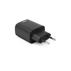 Schnellladegerät, 1x USB-A, 1x USB-C, PD, 30 W, Schwarz