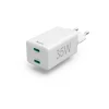 Schnellladegerät, 2x USB-C, PD/Qualcomm®, Mini-Ladegerät, 35 W, Weiß
