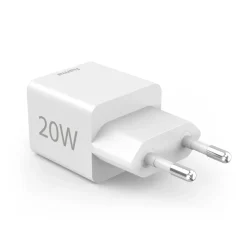 Schnellladegerät, 1x USB-C, 1x USB-A, Mini-Ladegerät, PD, 20 W, Weiß