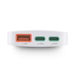 Schnellladegerät, 2x USB-C, 1x USB-A, flaches Mini-Ladegerät, PD, 65 W, WS